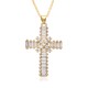 European and American cross-border jewelry, ins style fashion, slightly set colored zircon geometric cross pendant necklace for women European and American cross-border jewelry, ins style fashion, slightly set colored zircon geometric cross pendant necklace for women