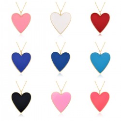 Cross-border best-selling heart-shaped oil-drop pendant with a heart and a heart, ins style, versatile and fashionable, 14K copper-plated real gold jewelry necklace