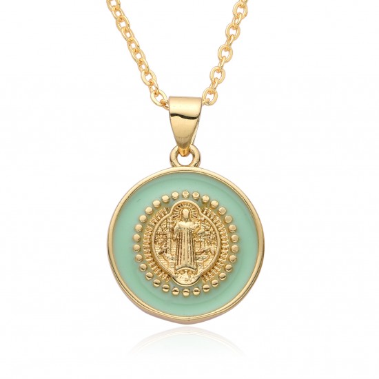 European and American fashion cross-border religious copper drop oil pendant, Jesus pendant, women's jewelry, Catholic Virgin Mary necklace European and American fashion cross-border religious copper drop oil pendant, Jesus pendant, women's jewelry, Catholic Virgin Mary necklace