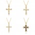 2023 new micro-set hollowed-out cross necklace, women's summer accessory pendant, fashionable and simple sweater chain accessory