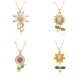 New European and American light luxury full-diamond zircon sunflower flower pendant necklace for women, simple and niche collarbone chain accessory New European and American light luxury full-diamond zircon sunflower flower pendant necklace for women, simple and niche collarbone chain accessory