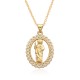 This European and American copper-plated 18K gold zircon Virgin Mary geometric pendant necklace is a new and unique female niche accessory This European and American copper-plated 18K gold zircon Virgin Mary geometric pendant necklace is a new and unique female niche accessory