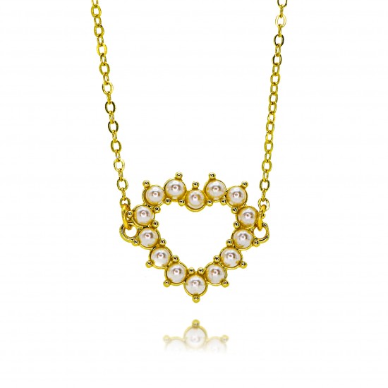 Cross-border Amazon hollow heart-shaped pearl necklace for women, simple Korean style, high-end design sense, heart-shaped pendant, collarbone chain Cross-border Amazon hollow heart-shaped pearl necklace for women, simple Korean style, high-end design sense, heart-shaped pendant, collarbone chain