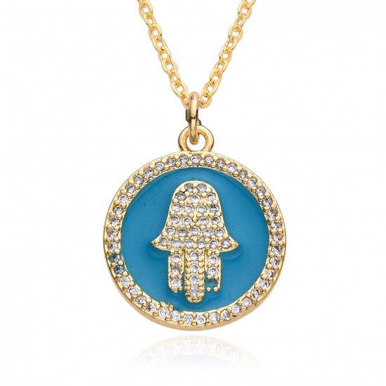 Oil-dropped diamond-encrusted palm necklace for women, fashionable and versatile, with a high-end feel. Zircon pendant, a small cross-border square accessory from Europe and America Oil-dropped diamond-encrusted palm necklace for women, fashionable and versatile, with a high-end feel. Zircon pendant, a small cross-border square accessory from Europe and America