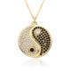 Chinese hip-hop micro-set pendant necklace, Tai Chi Bagua pendant, men's necklace, zircon pendant, hip-hop accessories Chinese hip-hop micro-set pendant necklace, Tai Chi Bagua pendant, men's necklace, zircon pendant, hip-hop accessories