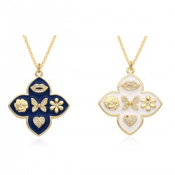 Amazon cross-border flower accessories are selling well, featuring fashionable and trendy micro-set oil-dripping flower pendants, necklaces and collarbone chains