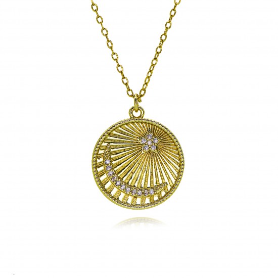 Cross-border Sun God disc necklace, high-quality sun pendant, simple and versatile women's collarbone chain Cross-border Sun God disc necklace, high-quality sun pendant, simple and versatile women's collarbone chain