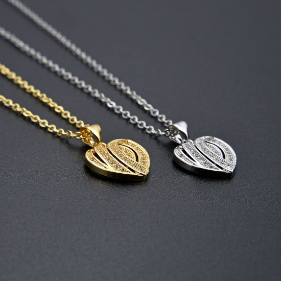 European and American jewelry, fashionable diamond-encrusted striped heart-shaped pendant necklace, women's collarbone chain, zircon CZ sweater chain design sense European and American jewelry, fashionable diamond-encrusted striped heart-shaped pendant necklace, women's collarbone chain, zircon CZ sweater chain design sense