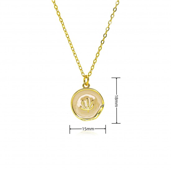 Cross-border European and American copper gold-plated colored shell letter necklace for women's trade, 18K gold oil-dropped 11-digit pendant Cross-border European and American copper gold-plated colored shell letter necklace for women's trade, 18K gold oil-dropped 11-digit pendant