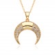 Instagram cross-border new personalized crescent-shaped necklaces for men and women in stock. Simple copper gold-plated zirconium-encrusted sweater chain, versatile Instagram cross-border new personalized crescent-shaped necklaces for men and women in stock. Simple copper gold-plated zirconium-encrusted sweater chain, versatile