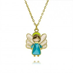 European and American cross-border religious personality cartoon idol collarbone chain oil-dripping God pendant necklace copper plated with 18k real gold