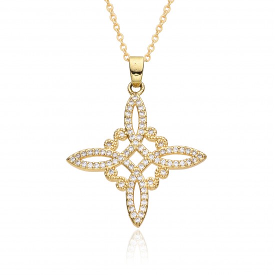 New Korean-style fashionable Celtic knot gold-plated necklace wholesale Zircon women's pendant necklace from foreign trade manufacturer New Korean-style fashionable Celtic knot gold-plated necklace wholesale Zircon women's pendant necklace from foreign trade manufacturer