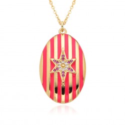 A niche and versatile striped oval necklace with slightly inlaid copper and gold plating in the European and American ins style is selling well across borders. A cold style collarbone chain