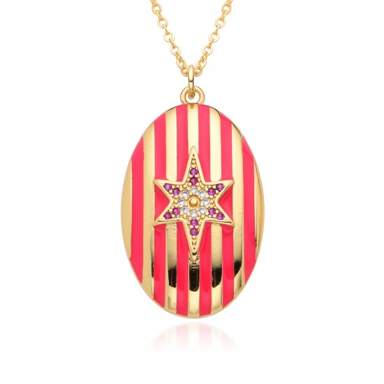 A niche and versatile striped oval necklace with slightly inlaid copper and gold plating in the European and American ins style is selling well across borders. A cold style collarbone chain A niche and versatile striped oval necklace with slightly inlaid copper and gold plating in the European and American ins style is selling well across borders. A cold style collarbone chain