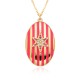 A niche and versatile striped oval necklace with slightly inlaid copper and gold plating in the European and American ins style is selling well across borders. A cold style collarbone chain A niche and versatile striped oval necklace with slightly inlaid copper and gold plating in the European and American ins style is selling well across borders. A cold style collarbone chain