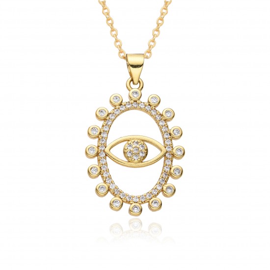 European and American cross-border Amazon bestsellers: titanium steel collarbone chain, colored zircon eye pendant, Devil's Eye necklace European and American cross-border Amazon bestsellers: titanium steel collarbone chain, colored zircon eye pendant, Devil's Eye necklace