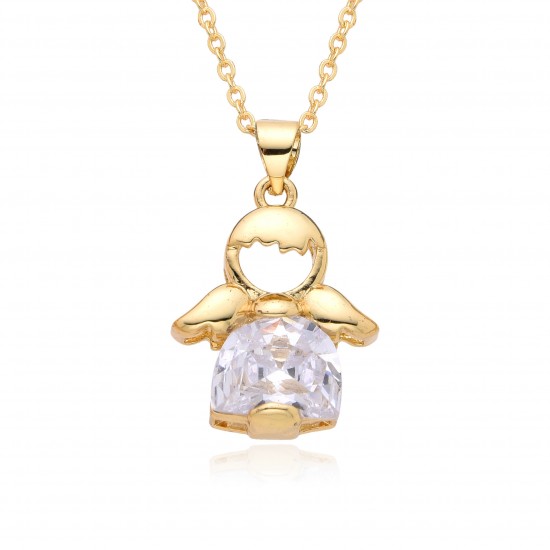 Niche design couple necklaces, zircon angel pendants for little boys and girls, collarbone chains, birthday gifts for your girlfriend Niche design couple necklaces, zircon angel pendants for little boys and girls, collarbone chains, birthday gifts for your girlfriend