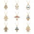 New cross-border Turkish Devil's Eye men's and women's necklaces from Europe and America, gold-plated palm oil eye Fatima pendant