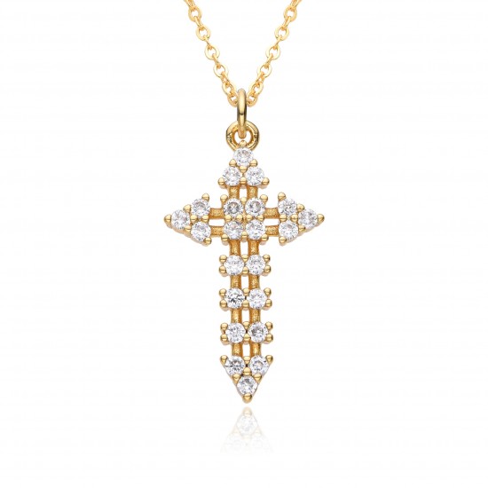 Wholesale of copper electroplated cross zircon pendants, necklaces, women's collarbone chains and other jewelry is selling well on cross-border e-commerce platforms in Europe and America Wholesale of copper electroplated cross zircon pendants, necklaces, women's collarbone chains and other jewelry is selling well on cross-border e-commerce platforms in Europe and America