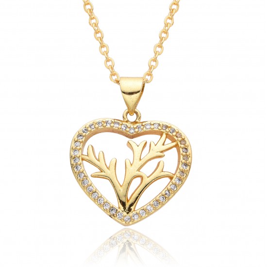 Cross-border European and American fashion copper zircon heart-shaped necklace, personalized ins style heart-shaped pendant necklace, 18k for women Cross-border European and American fashion copper zircon heart-shaped necklace, personalized ins style heart-shaped pendant necklace, 18k for women