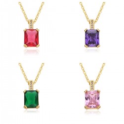 Square zircon necklace, a simple European and American Instagram collarbone chain, a light luxury niche Internet celebrity, versatile collarbone chain