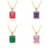 Square zircon necklace, a simple European and American Instagram collarbone chain, a light luxury niche Internet celebrity, versatile collarbone chain
