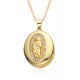 European and American cross-border oval photo box album, eye moon slightly set, Virgin Mary pendant, opening and closing necklace, copper gold-plated European and American cross-border oval photo box album, eye moon slightly set, Virgin Mary pendant, opening and closing necklace, copper gold-plated