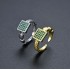 A simple diamond-encrusted zircon square ring from Europe and America, with an adjustable opening, suitable for both men and women, and a trendy Instagram style
