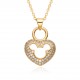 A cross-border bestseller with a niche and light luxury style, this 18K gold-plated copper pendant necklace with slightly zircon pearl inlays and hollow heart designs A cross-border bestseller with a niche and light luxury style, this 18K gold-plated copper pendant necklace with slightly zircon pearl inlays and hollow heart designs