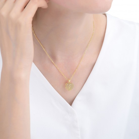 European and American jewelry, fashionable diamond-encrusted striped heart-shaped pendant necklace, women's collarbone chain, zircon CZ sweater chain design sense European and American jewelry, fashionable diamond-encrusted striped heart-shaped pendant necklace, women's collarbone chain, zircon CZ sweater chain design sense
