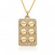 18k gold-plated, slightly set zircon square one-line screw, exquisite pattern pendant, a popular, personalized and fashionable necklace in Europe and America 18k gold-plated, slightly set zircon square one-line screw, exquisite pattern pendant, a popular, personalized and fashionable necklace in Europe and America