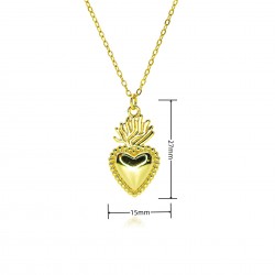 Heart-shaped gold-plated 18K pendant, heart-shaped zircon accessory, cross-border fashion from Europe and America, non-fading jewelry, versatile necklace