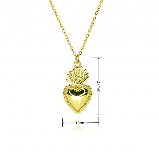 Heart-shaped gold-plated 18K pendant, heart-shaped zircon accessory, cross-border fashion from Europe and America, non-fading jewelry, versatile necklace Heart-shaped gold-plated 18K pendant, heart-shaped zircon accessory, cross-border fashion from Europe and America, non-fading jewelry, versatile necklace