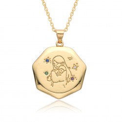 European and American niche design: Cupid's Arrow round necklace, female Instagram Little angel diamond-encrusted pendant, chain