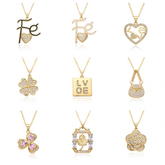 2023 new micro-set niche design heart-shaped necklace factory stock, simple and elegant collarbone pendant 2023 new micro-set niche design heart-shaped necklace factory stock, simple and elegant collarbone pendant