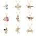 European and American personalized creative copper gold-plated micro-inlaid colored zircon dinosaur pendant necklace, cartoon cute necklace accessory for women