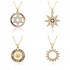 French light luxury Polaris pendant round plate zirconium-inlaid sweater chain octagonal star necklace copper plated with slightly set 18K gold necklace