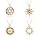 French light luxury Polaris pendant round plate zirconium-inlaid sweater chain octagonal star necklace copper plated with slightly set 18K gold necklace French light luxury Polaris pendant round plate zirconium-inlaid sweater chain octagonal star necklace copper plated with slightly set 18K gold necklace