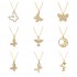 Elegant butterfly collarbone chain slightly set zircon pendant, ins style People's Day accessory gift, women's butterfly necklace