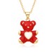 Cross-border supply: Simple and fashionable oil-dripping bear pendant, copper-plated real gold personalized necklace, new style from Europe and America Cross-border supply: Simple and fashionable oil-dripping bear pendant, copper-plated real gold personalized necklace, new style from Europe and America