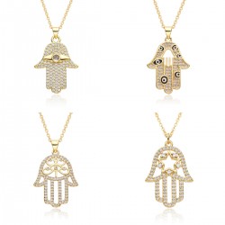 Cross-border European and American jewelry, niche design, Fatima's Hand necklace, personalized and fashionable, Devil's Eye pendant necklace