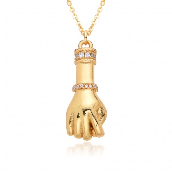 A new style of fashionable European and American necklace, copper-plated with real gold, slightly set with a pendant, a niche hip-hop accessory for women on Instagram A new style of fashionable European and American necklace, copper-plated with real gold, slightly set with a pendant, a niche hip-hop accessory for women on Instagram