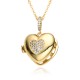 European and American cross-border heart-shaped photo box album, heart-shaped moon five-pointed star, slightly inlaid pendant, opening and closing necklace, copper gold-plated European and American cross-border heart-shaped photo box album, heart-shaped moon five-pointed star, slightly inlaid pendant, opening and closing necklace, copper gold-plated