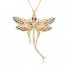 This European and American fashion copper pendant, plated with 18K gold and inlaid with colored zircon, exudes a luxurious, high-end and elegant charm. It is a collarbone chain