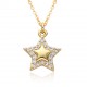 Retro hot girl y2k star five-pointed star pendant layered necklace, sweet and cool, slightly inlaid copper and gold-plated, niche design collarbone Retro hot girl y2k star five-pointed star pendant layered necklace, sweet and cool, slightly inlaid copper and gold-plated, niche design collarbone