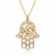 New cross-border Turkish Devil's Eye men's and women's necklaces from Europe and America, gold-plated palm oil eye Fatima pendant New cross-border Turkish Devil's Eye men's and women's necklaces from Europe and America, gold-plated palm oil eye Fatima pendant