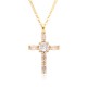 European and American fashion cross-shaped micro-set necklaces, popular women's fashion accessories, Japanese and South Korean cross-shaped pendant gifts, collarbone chains European and American fashion cross-shaped micro-set necklaces, popular women's fashion accessories, Japanese and South Korean cross-shaped pendant gifts, collarbone chains