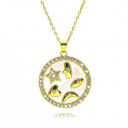 tumu Xiyin New Devil's Eye oil-dripping Necklace Multi-color micro-set pendant neck accessory Factory wholesale