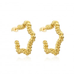 European and American style metal spiral five-pointed star earrings spring and summer new trendy, simple, individual and fashionable star-shaped ear rings and earrings
