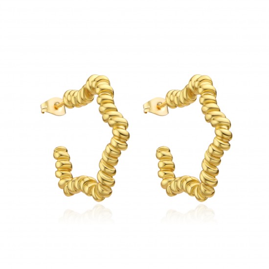 European and American style metal spiral five-pointed star earrings spring and summer new trendy, simple, individual and fashionable star-shaped ear rings and earrings European and American style metal spiral five-pointed star earrings spring and summer new trendy, simple, individual and fashionable star-shaped ear rings and earrings